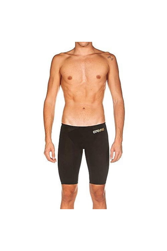 Powerskin Carbon Air2 Men's Racing Jammer Athletic Tech Suit Competitive Racing Swimsuit Endurance Swimwear, Black/Black/Gold, US Size 30