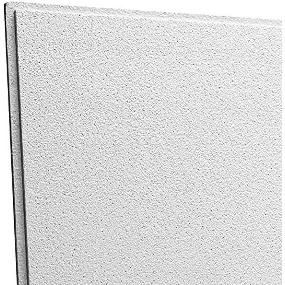 Arena Tegular 2x2 Acoustical Ceiling Tiles - Box of 10 - Fire-Rated White 24x24 Drop Ceiling Tiles - Class A Fire Rated, Noise Reduction, Humidity & Sag Resistant, No Asbestos