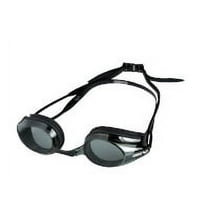 Arena Tracks Swimming Goggles in Black-Smoke-Black, Adjustable Size