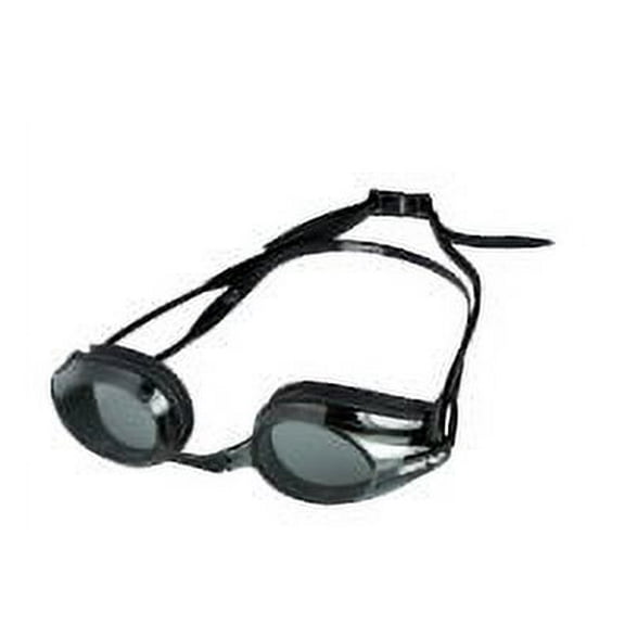 Arena Tracks Swimming Goggles in Black-Smoke-Black, Adjustable Size