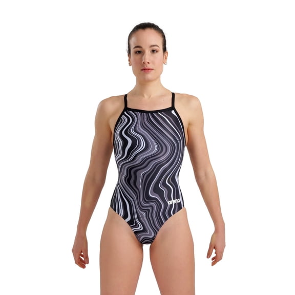 Arena Women One Piece Swimsuit Lightdrop Back Marbled