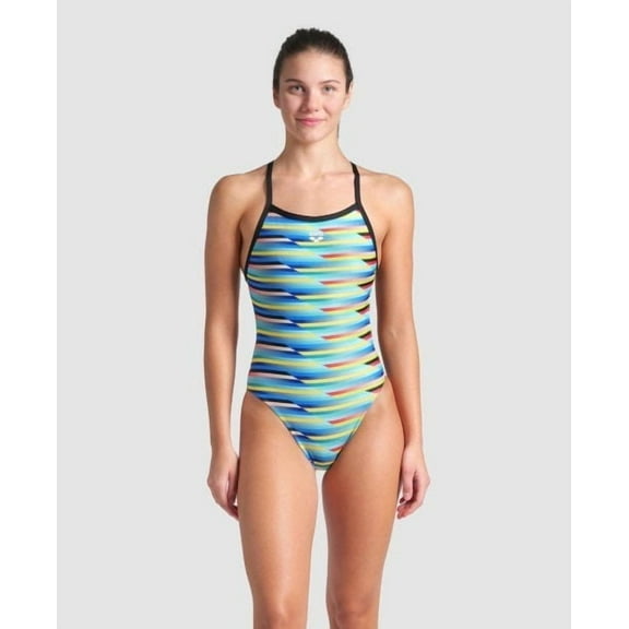 Arena Women's Racing Stripe Xcriss Cross One Piece Swimsuit