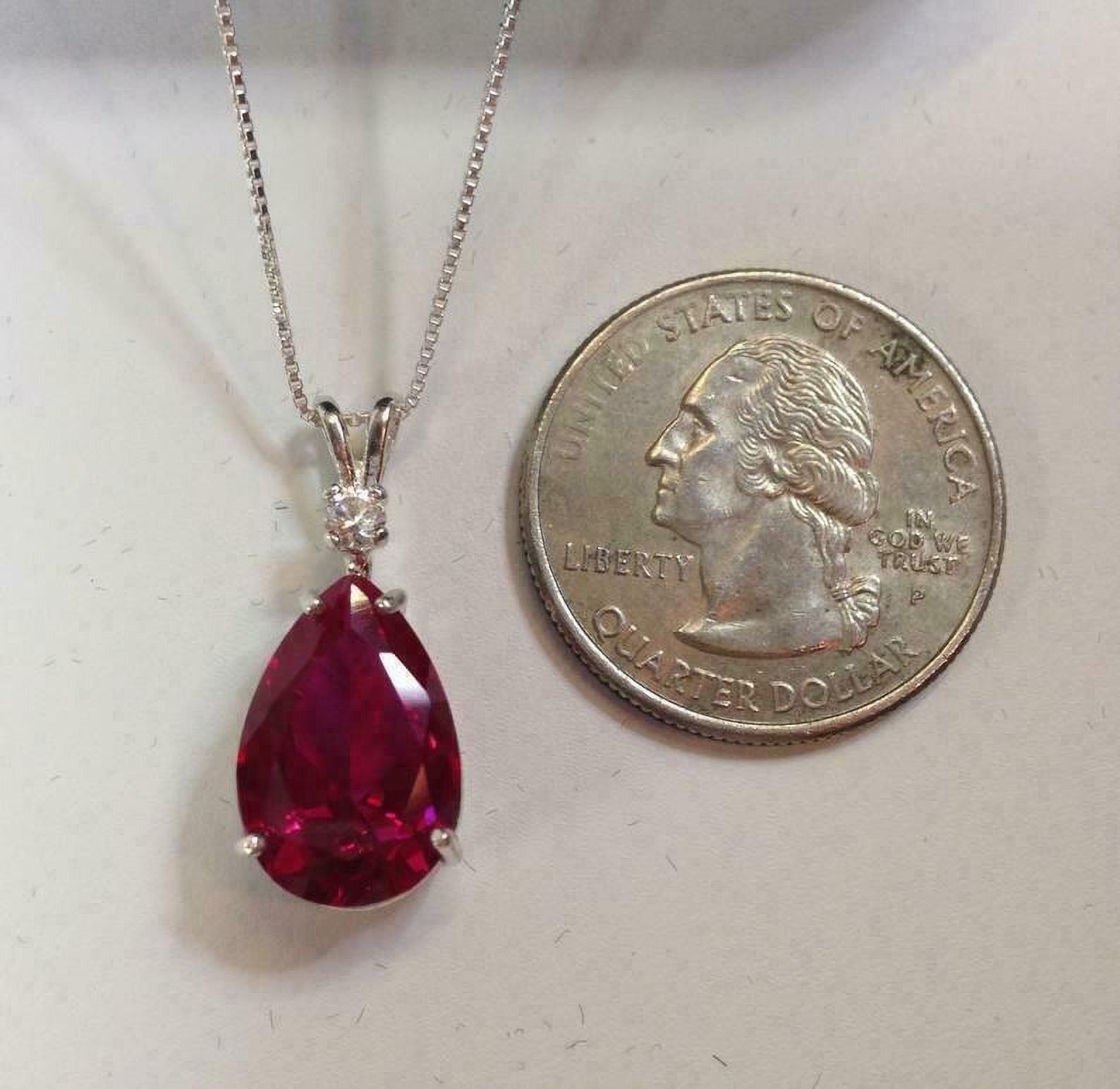ARENA GEMS JEWELLERY Ruby Stone Certified Necklace Pendant, 9.25 ct, Sterling Silver