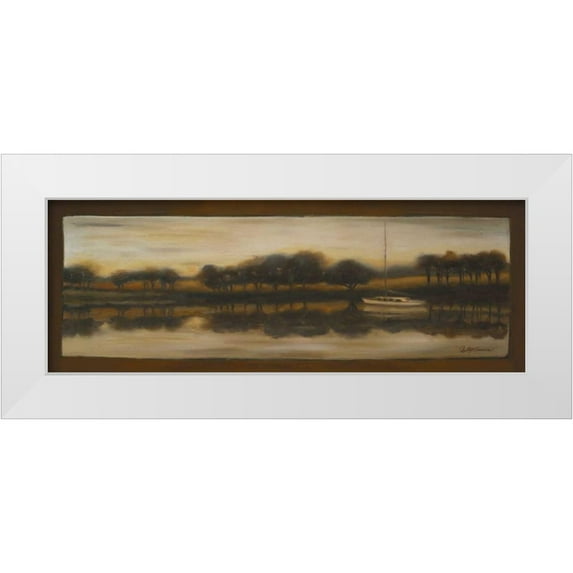 Arenas, Nelly 14x8 White Modern Wood Framed Museum Art Print Titled - Sepia Landscape I