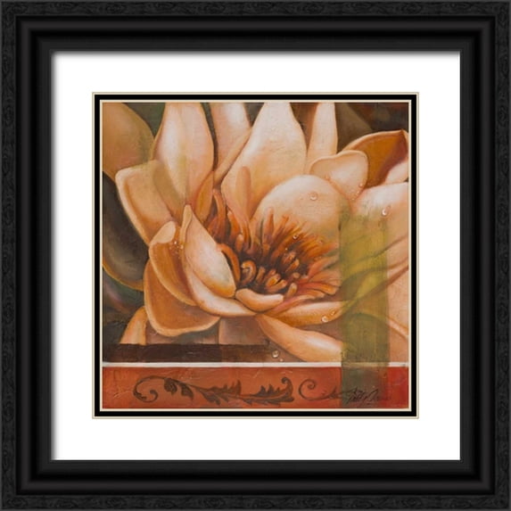 Arenas, Nelly 26x26 Black Ornate Wood Framed with Double Matting Museum Art Print Titled - Flor de Loto II