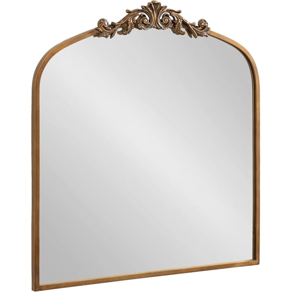 Arendahl Ornate Traditional Square Arched Mirror; 28 x 30; Antique Gold; Decorative Baroque Style Arch Vintage Mirror with Wide Frame and Ornamental Crown