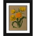 thumbnail image 1 of Arentine H. Arendsen 14x18 Black Ornate Wood Framed Double Matted Museum Art Print Titled - Double Tulip Yellow Rose (1872-1881), 1 of 5