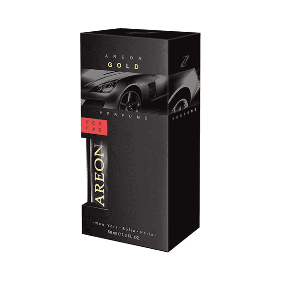 Areon AP02 Perfume 1.7 fl oz (50 ml), Car Air Freshener Cologne Spray, Hanging Car Fragrance for Car, Home & Office, Long Lasting Scent, Gold