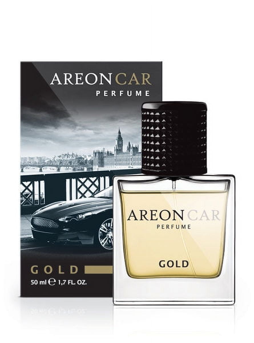  AREON Car Perfume Gold - Air Freshener in Glass Bottle - Luxury  Odor Eliminator Spray with Absorber Hanging Pad - Unique Fragrance &  Long-Lasting Aroma for Vehicle, Office, Home - Made