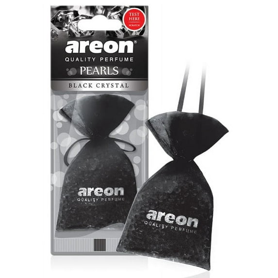 Areon Pearls Black Crystal Hanging Car Air Freshener, (3 Pack)