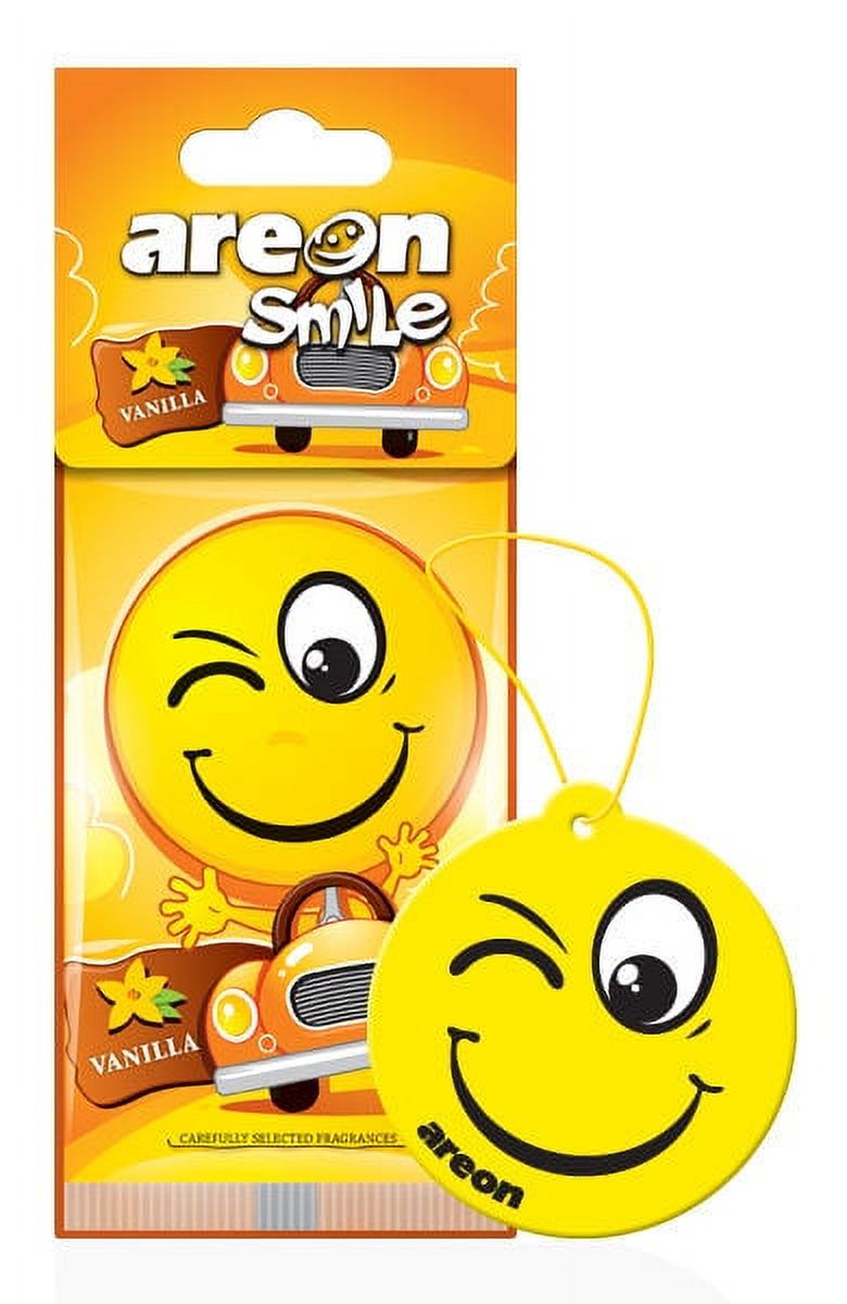 Areon Smile I Emoji Design Hanging Car Air Freshener, Vanilla Scent (Pack of 12) - image 1 of 1