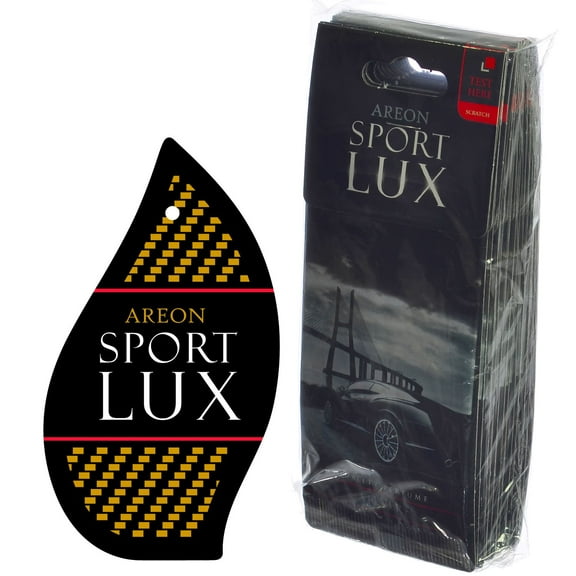 Areon Sport LUX Quality Perfume/Cologne Cardboard Car Air Freshener, Silver-12PK