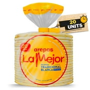 AREPAS LA MEJOR Arepas Colombian – Authentic Flavor & Soft White Corn Texture Tortillas (20-Pack)