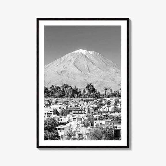 Arequipa Black And White Fine Art Photo Print El Misti Volcano Peru, Unframed Paper Print