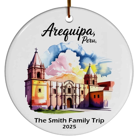 Arequipa Peru Christmas Ornament, Collection of City Travel Souvenirs for Family and Friends, Christmas Tree Ornament City Travel, Trips of The Year, Christmas Ornament 2025