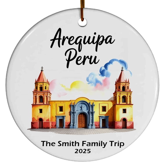 Arequipa Peru Christmas Ornament, Collection of City Travel Souvenirs for Family and Friends, Christmas Tree Ornament City Travel, Trips of The Year, Christmas Ornament 2025