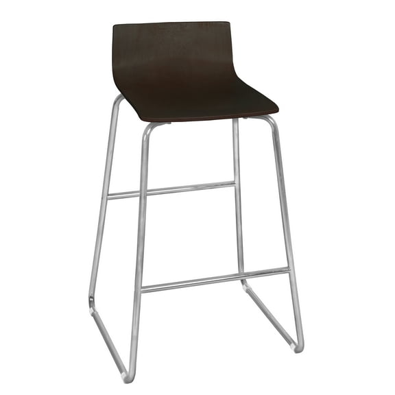 Ares Café High Stool- Mocha Walnut/Chrome