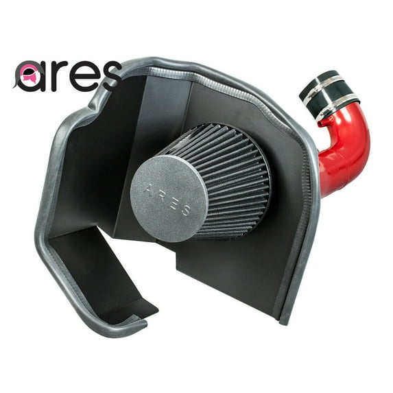 Ares Red 14-19 Silverado Sierra 1500 V8 Heat Shield Cold Air Intake + Filter