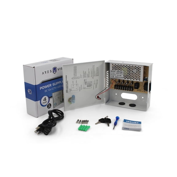 Ares Vision 18 Channel/Port 30 AMPS, 12V DC Power Supply Box, Individually Fused for CCTV, LED, and All 12v DC Devices.