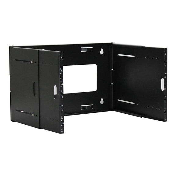 Ares Vision 6U 19 Inch Wide Heavy Duty Steel Extendable Wall Mount Bracket Rack for Network Equipment 6U
