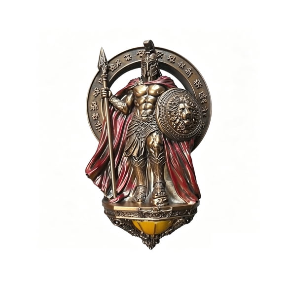 Ares Wall Lamp - 8in Resin Gothic Wall Sconce, Gothic Angel Light, Medieval LED Wall Decor for Bedroom, Living Room Hallway, Great Gift for Gothic Decor and Mythology Enthusiasts
