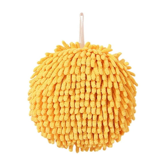Arestory 2024 New Absorbent Hanging Hand Towel Ball for Kitchen & Bathroom,Quick Dry Chenille Plush Hand Towel Puff Ball Hand Towels, Bathroom Hand Towels Soft Plush Hand Dry Towels, 6.7Inch (Orange)