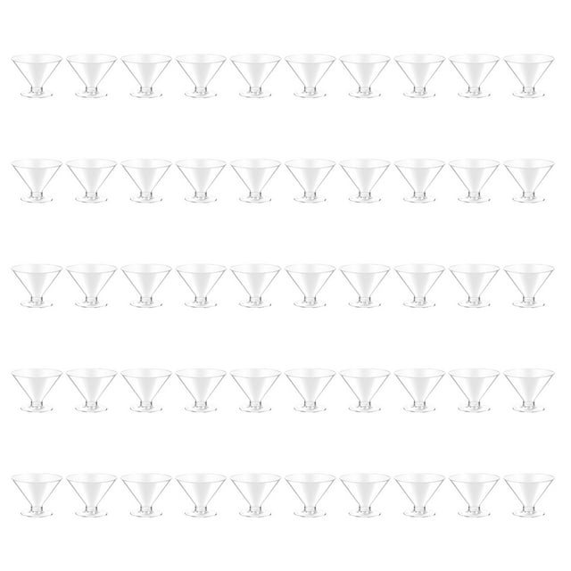 Arestory 50 Pack Clear Plastic Cups for Party, Disposable Clear Cup, Disposable Cups, Wine Glasses Cups, Plastic Cocktail Glasses