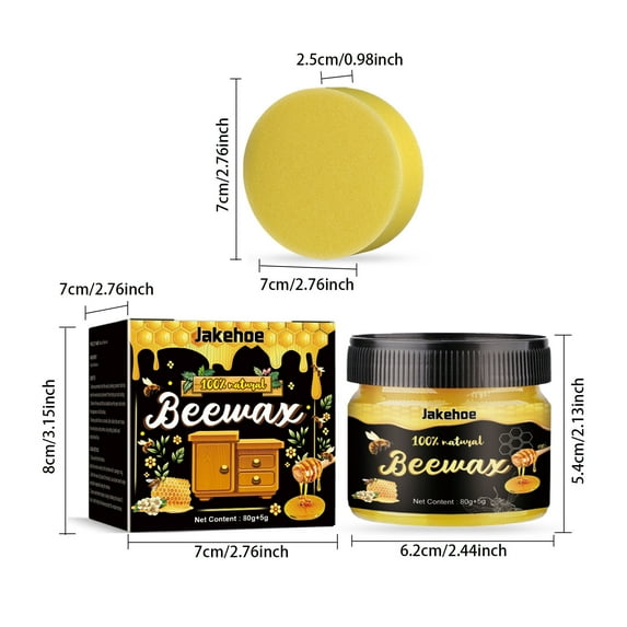 Arestory Beeswax Furniture Polish, Wood Seasoning Beeswax for Furniture Wood Polish for Floor Tables Chairs Cabinets for Home Furniture to Protect and Care 1pcs Wood Wax and Sponge