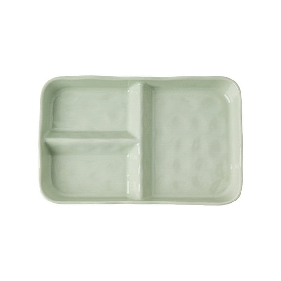 Arestory Ceramic Plates for Kids, 9.64" Divided Plates for Adults, Portion Control Plate, White Ceramic Plate for Balanced Meals, Diabetes and Weight Loss Diet