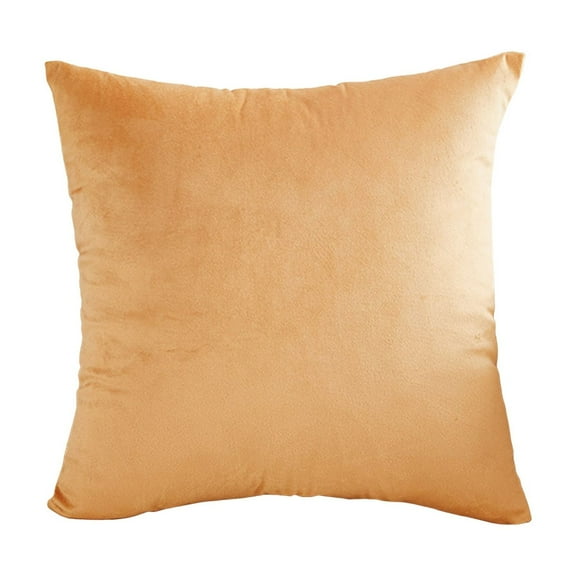 Arestory Champagne Colored Solid Velvet Throw Pillow Covers, Cozy Soft Accent Pillow Cases for Sofa Couch Bed and Living Room - 18"x18"