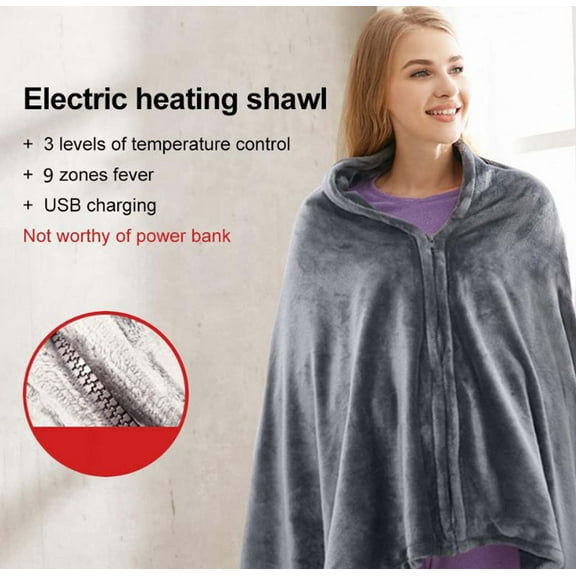 Arestory Heated Blanket Battery Operated,with Battery Pack,Cordless USB Heated Shawl,Outdoor Portable Electric Blanket,USB Heated Throw 3 Heating Levels, Heating Blanket for neeck and Shoulder