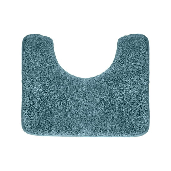 Arestory Luxury Toilet Rugs U-Shaped 20x20, Extra Soft and Absorbent Microfiber Bathroom Rugs, Non-Slip Plush Shaggy Bath Mat, Machine Wash Dry, Contour Bathroom Mats for Toilet Base, Light Blue