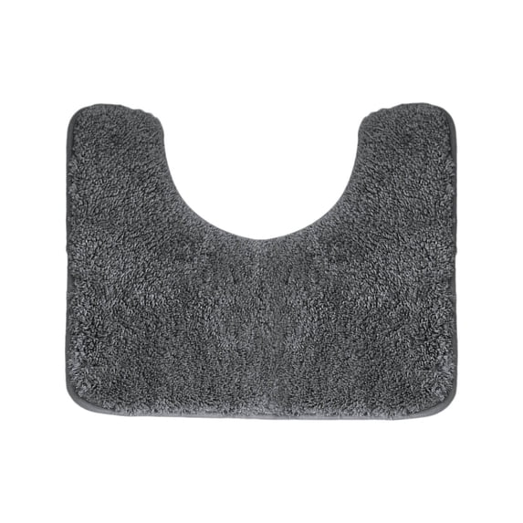 Arestory Luxury Toilet Rugs U-Shaped 20x20, Extra Soft and Absorbent Microfiber Bathroom Rugs, Non-Slip Plush Shaggy Bath Mat, Machine Wash Dry, Contour Bathroom Mats for Toilet Base, Dark Grey