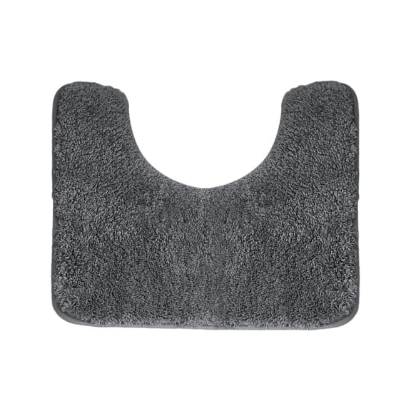 Arestory Luxury Toilet Rugs U-Shaped 20x20, Extra Soft and Absorbent Microfiber Bathroom Rugs, Non-Slip Plush Shaggy Bath Mat, Machine Wash Dry, Contour Bathroom Mats for Toilet Base, Dark Grey