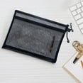 thumbnail image 1 of Arestory Mesh Zipper Pouch Document Bag Pocket, Plastic Zip File Document Folders, Letter Size A5 Size Zipper Document Bag Zip Document Pouch for School Office Supplies, Black, 1 of 7