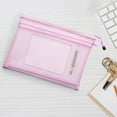thumbnail image 1 of Arestory Mesh Zipper Pouch Document Bag Pocket, Plastic Zip File Document Folders, Letter Size A5 Size Zipper Document Bag Zip Document Pouch for School Office Supplies, Pink, 1 of 6