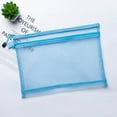 thumbnail image 1 of Arestory Mesh Zipper Pouch Document Bag Pocket, Plastic Zip File Document Folders, Letter Size A5 Size Zipper Document Bag Zip Document Pouch for School Office Supplies, Blue, 1 of 7