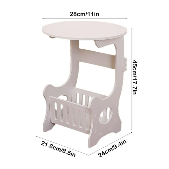Arestory Side Table, Small Round End Table with Lower Shelf, Nightstand for Small Spaces, Living Room, Bedroom, White