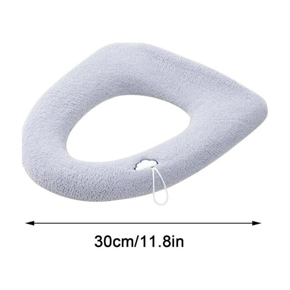 Arestory Thicker Bathroom Toilet Seat Cover Pads- Soft Warmer Toilet Seat Cushion Cover Stretchable Washable Fiber Cloth, Easy Installation Comfortable Toilet Lid Seat Cover(Knitted Style)