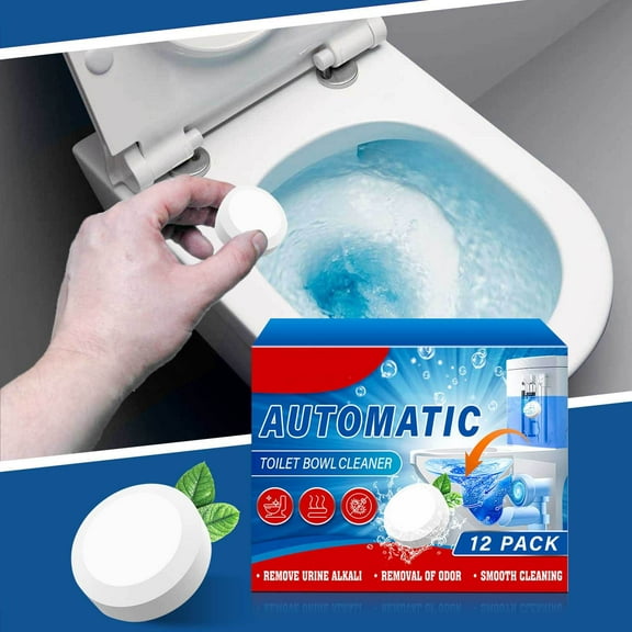 Arestory Toilet Bowl Cleaners - 12 PACK, Household Toilet Cleaner, Automatic Toilet Bowl Cleaners with Bleach, Sustained-Release Toilet Tank Cleaners for Deodorizing and Descaling