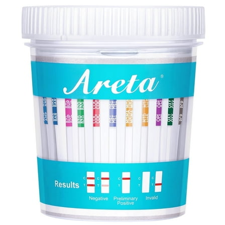 Areta 14 Panel Disposable Urine Drug Test Kit for Marijuana, Opiates, Amphetamines, 1 Pack