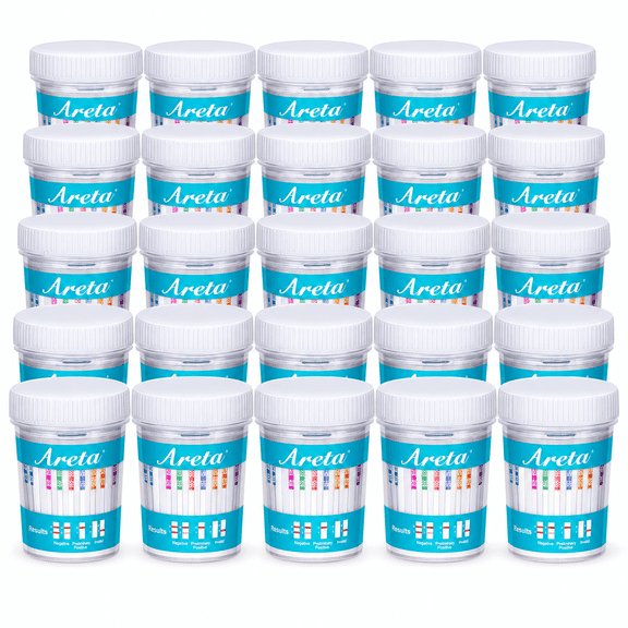 Areta 14 Panel Instant Urine Drug Test 90mL Cup, 25 Ct with Temperature Strip and Gloves #ACDOA-1144