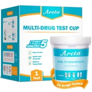 Areta Multi-Drug Test Cup at Home Drug Test Kit for Urine - 10 Panel Drug Test Kit for All Drug-Testing MarijuanaTHC,COC,AMP,BAR,BZO,MET,MDMA,MTD,OPI,PCP- Home Drug Testing Kits-#ACDOA-3104 1Pack