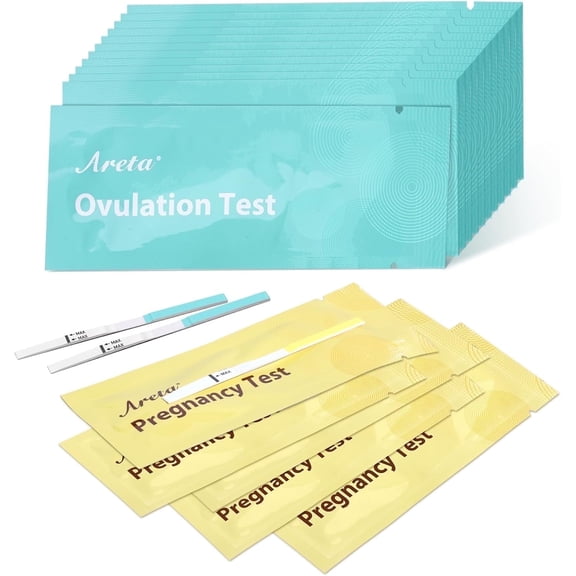 Areta Ovulation and Pregnancy Test Strips, 90 Count with 70 Ovulation and 20 Pregnancy Tests