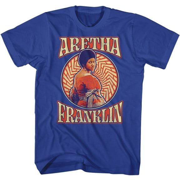 Aretha Franklin Pattern Circle Royal Adult T-Shirt