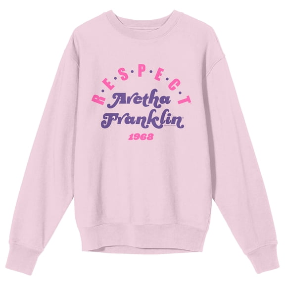 Aretha Franklin R-E-S-P-E-C-T 1968 Adult Pink Crew Neck Sweatshirt-Small
