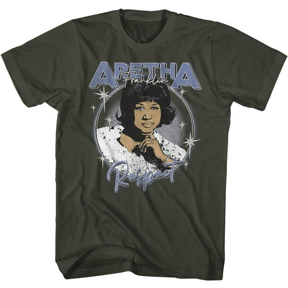 Aretha Franklin Respect Circle Smoke Adult T-Shirt M