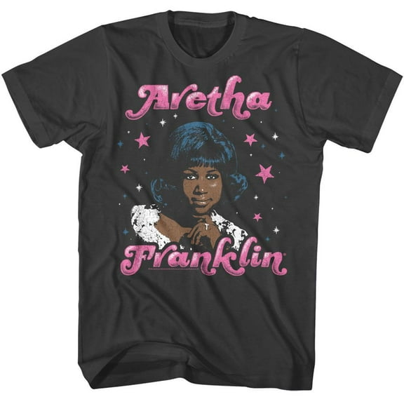 Aretha Franklin Stars Smoke Adult T Shirt