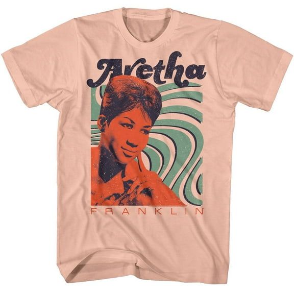 Aretha Franklin Waves Peach Adult T Shirt