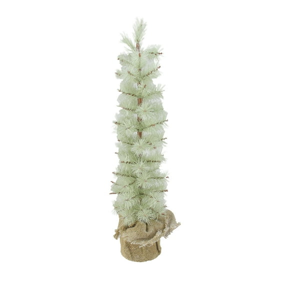 Arett Sales 2' Unlit Artificial Christmas Tree Silent Luxury Frosted Green Pine with Burlap Base